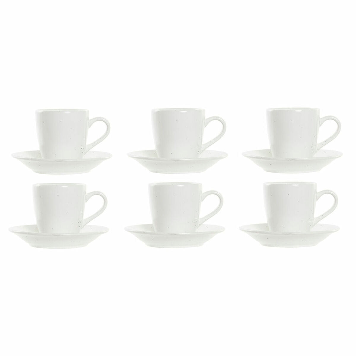 Stück Kaffeetasse Set DKD Home Decor Naturkautschuk Holz Weiß