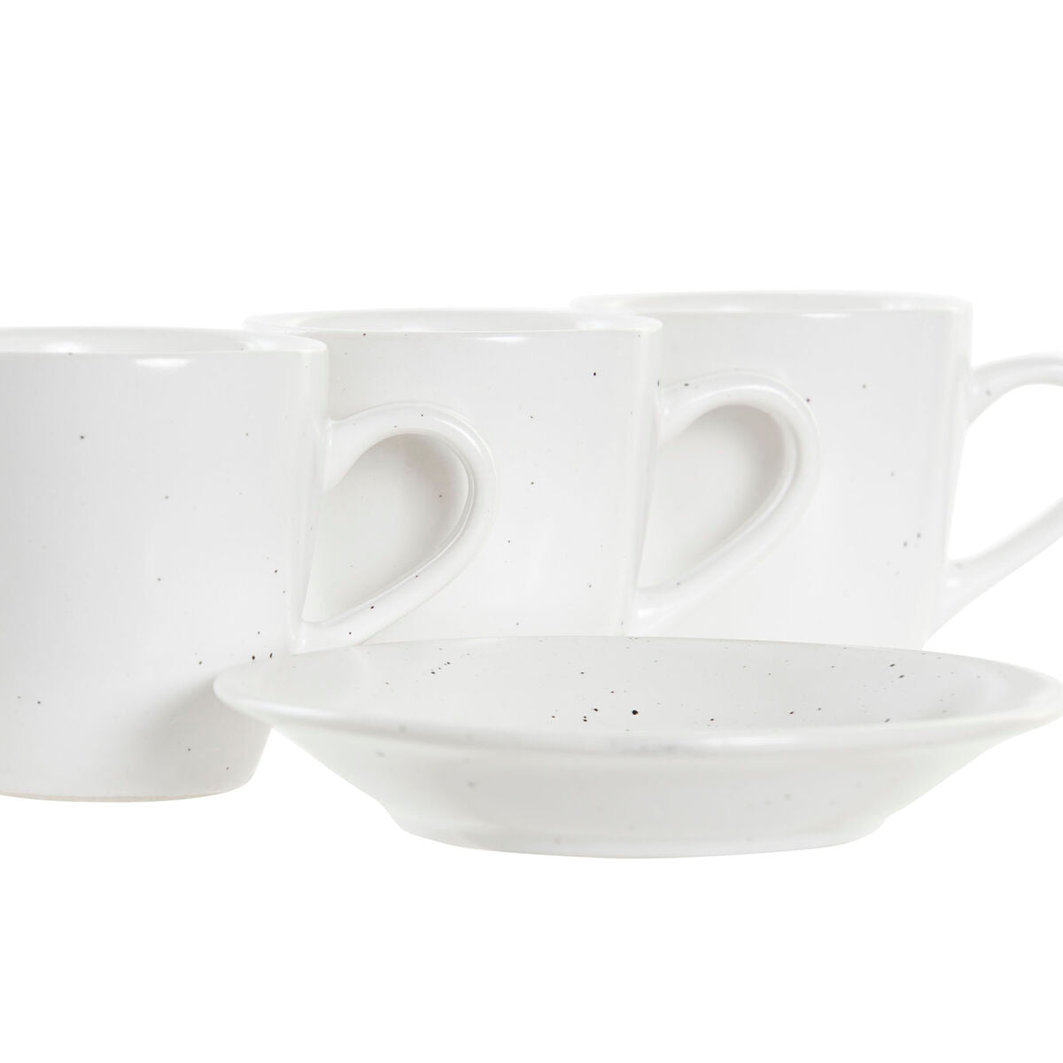 Stück Kaffeetasse Set DKD Home Decor Naturkautschuk Holz Weiß