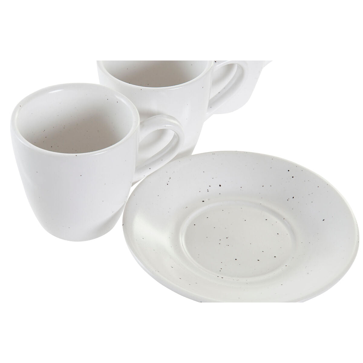 Stück Kaffeetasse Set DKD Home Decor Naturkautschuk Holz Weiß