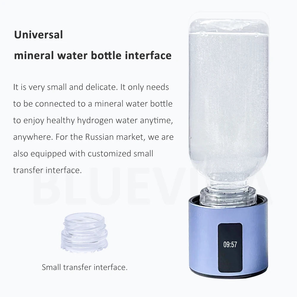 BlueVida Max – Tragbare Wasserstoffflasche mit bis zu 4500 ppb H₂, DuPont™ N117, SPE/PEM-Technologie & Inhalationsset