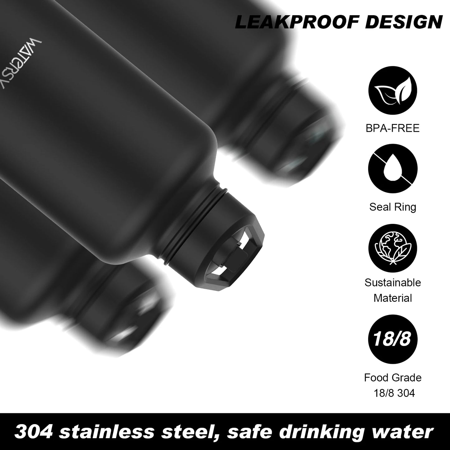 900 ml Edelstahl Thermoflasche mit Henkel – Wasserflasche für Büro, Zuhause, Outdoor & Sport