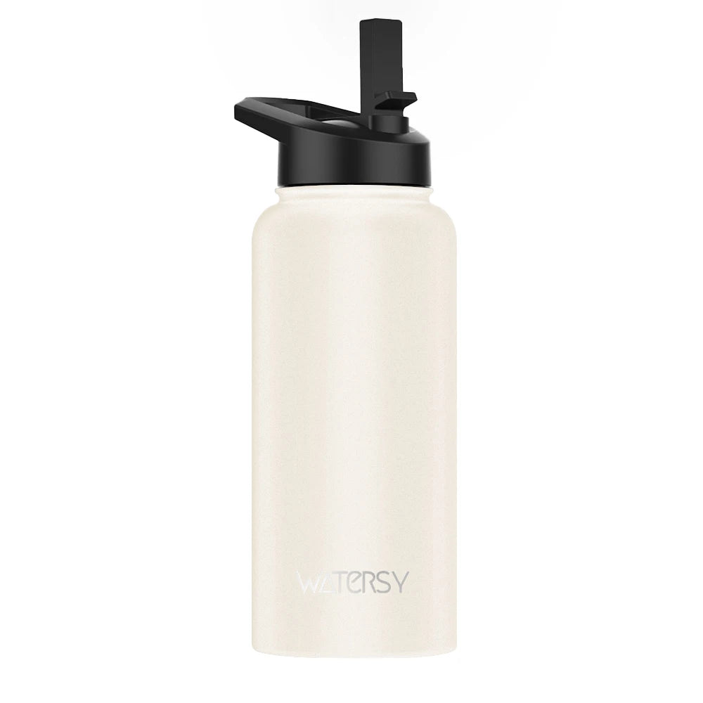 900 ml Edelstahl Thermoflasche mit Henkel – Wasserflasche für Büro, Zuhause, Outdoor & Sport