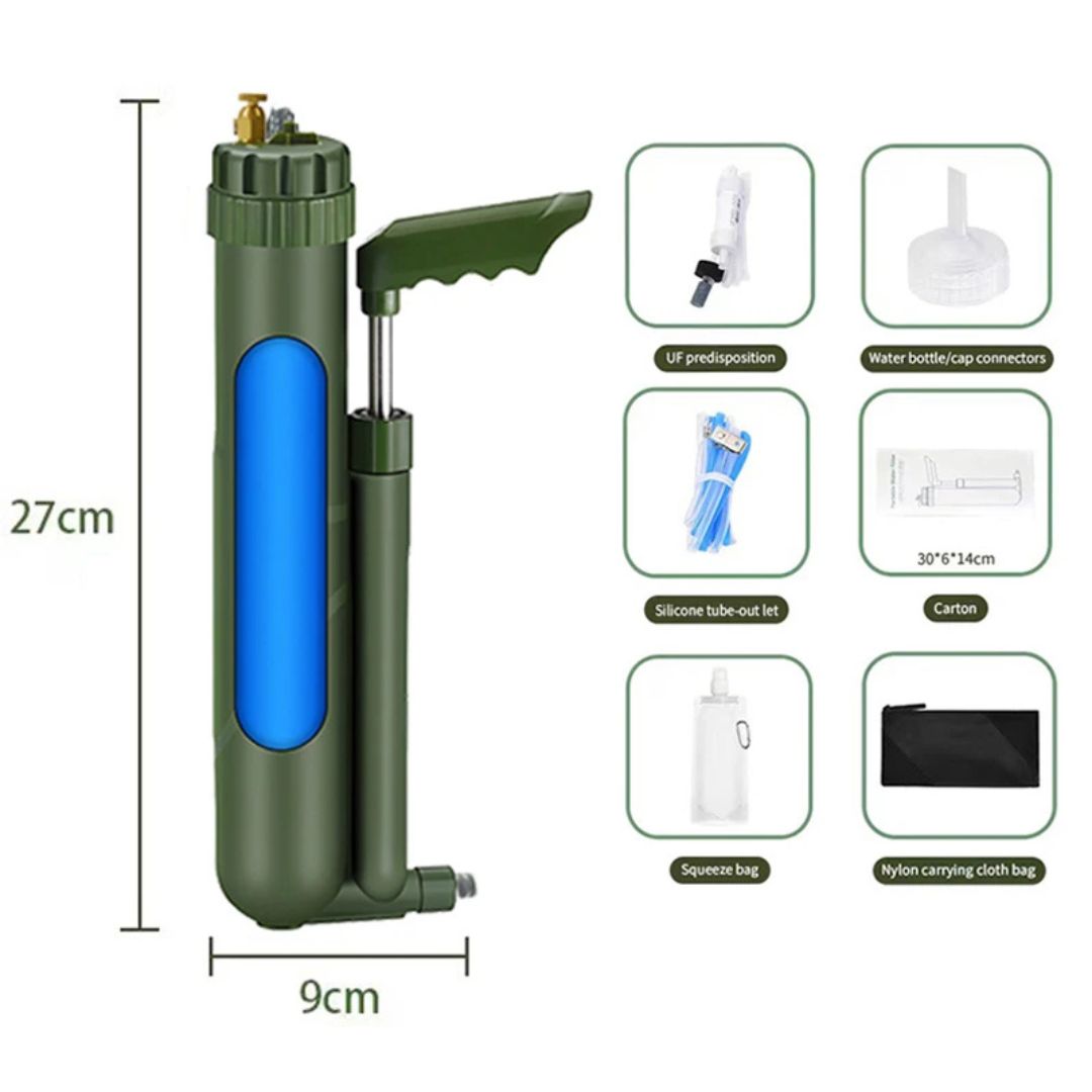 Kompakter Outdoor-RO-Wasserfilter mit Handpumpe – Komplett-Set für Camping, Wandern & Notfälle