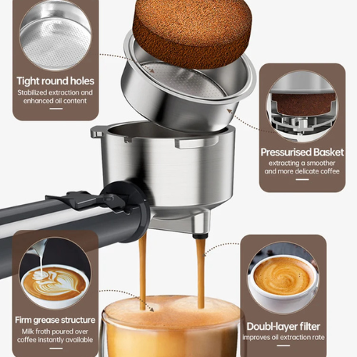 Cafelffe 4 in 1 Espressomaschine ST-695F – Multifunktionaler Kaffeevollautomat für Kapseln Pads und Pulver