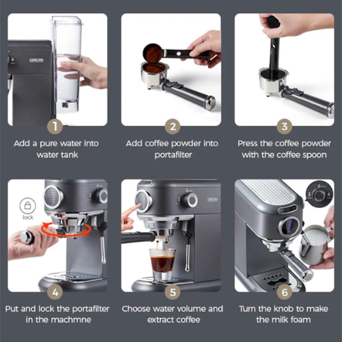 Cafelffe 4 in 1 Espressomaschine ST-695F – Multifunktionaler Kaffeevollautomat für Kapseln Pads und Pulver