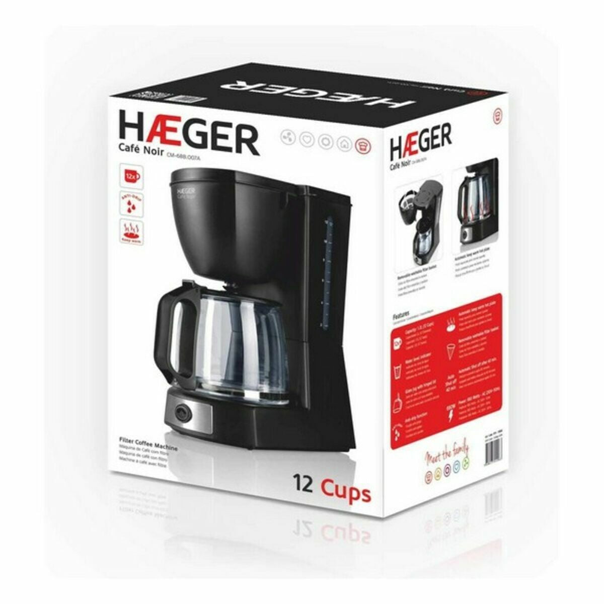 Tropfkaffeemaschine Haeger Schwarz 680 W 680 W