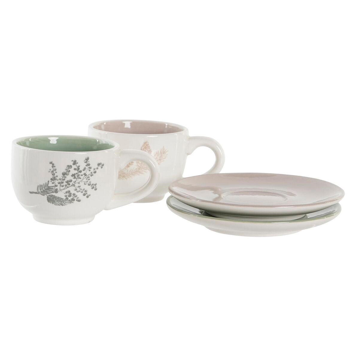 Stück Kaffeetassen-Set DKD Home Decor Beige Metall Weiß Dolomit (180)