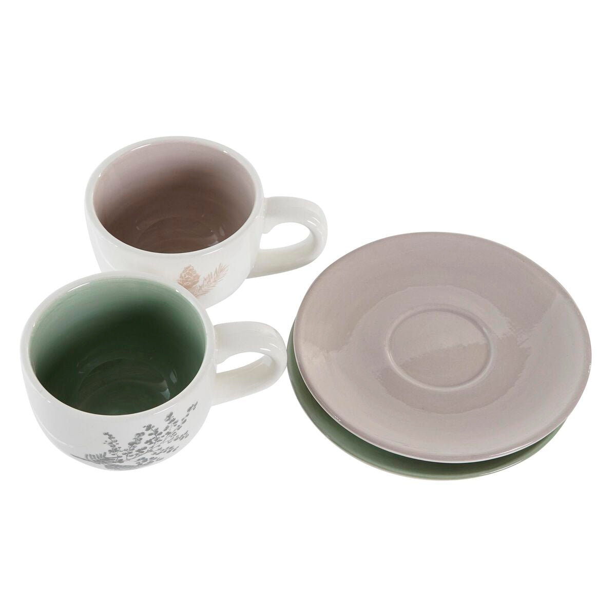Stück Kaffeetassen-Set DKD Home Decor Beige Metall Weiß Dolomit (180)