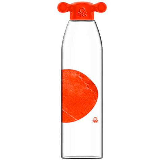 Benetton Trinkflasche 550 ml – Borosilikatglas Wasserflasche, BPA-frei