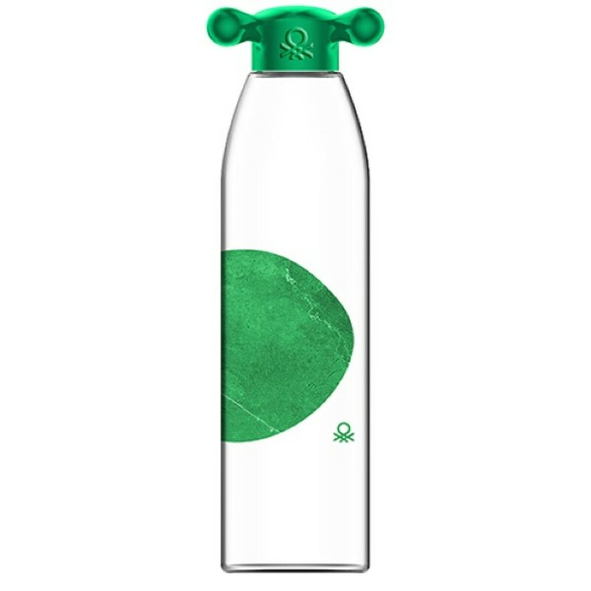 Benetton Trinkflasche 550 ml – Borosilikatglas Wasserflasche, BPA-frei