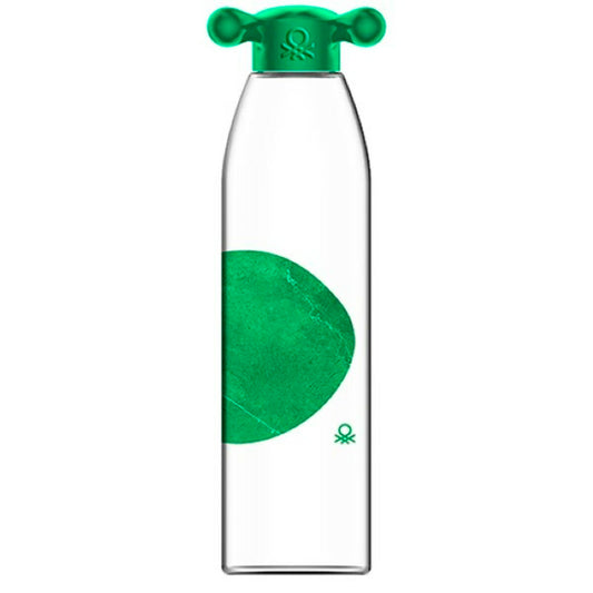 Benetton Trinkflasche 550 ml – Borosilikatglas Wasserflasche, BPA-frei