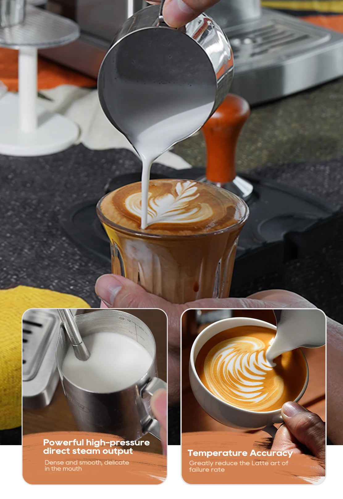 HiBREW H10A Espressomaschine – Barista-Genuss in leuchtendem Gelb