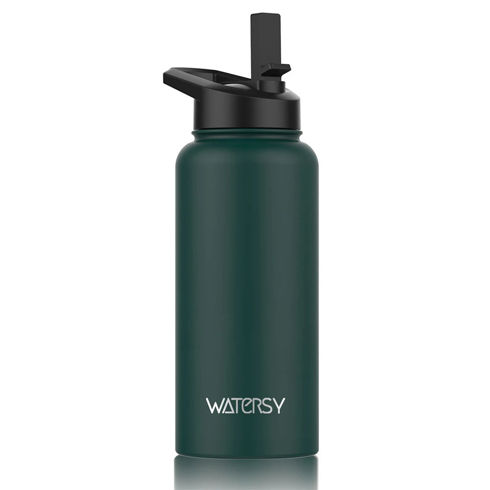 900 ml Edelstahl Thermoflasche mit Henkel – Wasserflasche für Büro, Zuhause, Outdoor & Sport