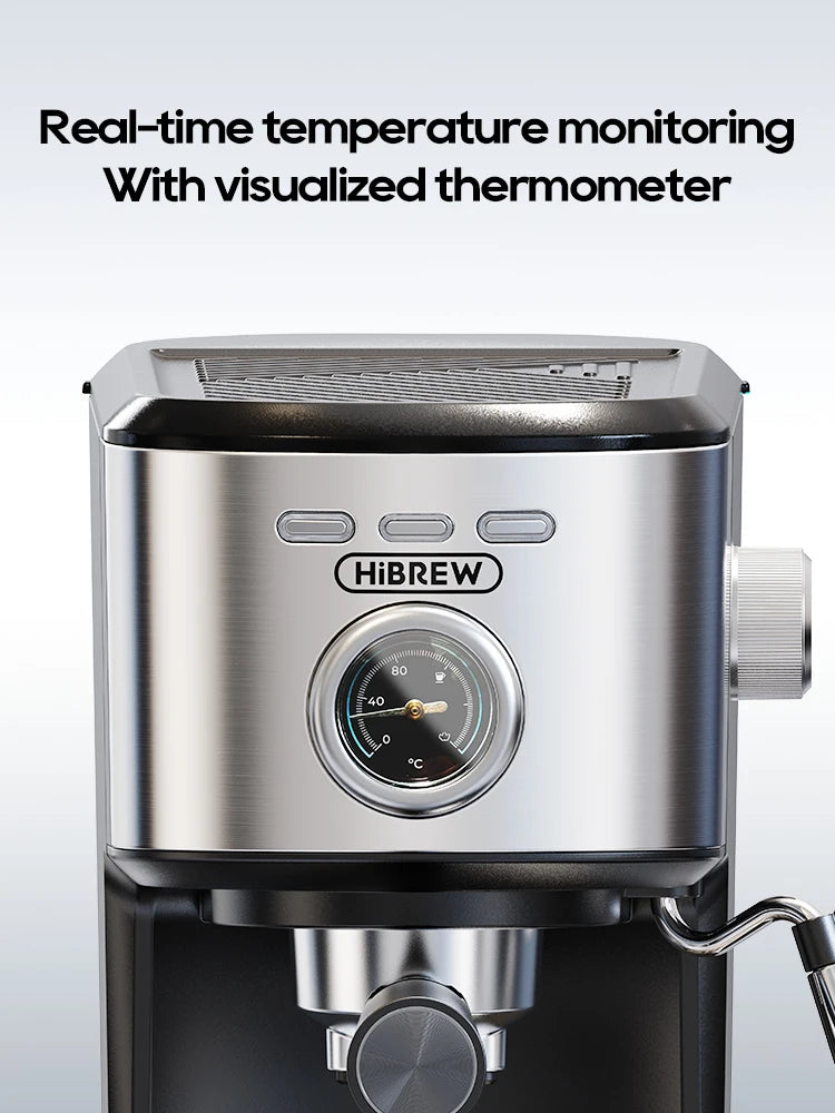 HiBREW H5A – Kompakte 20 Bar Espressomaschine mit Temperaturanzeige