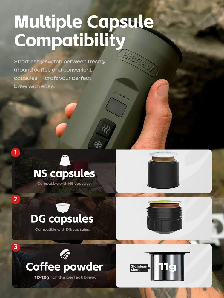 HiBREW H4C – Kompakte 3-in-1 Espressomaschine für unterwegs