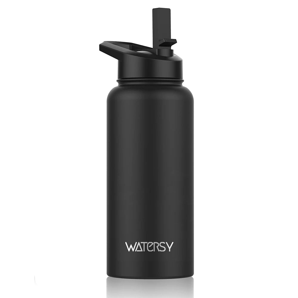 900 ml Edelstahl Thermoflasche mit Henkel – Wasserflasche für Büro, Zuhause, Outdoor & Sport
