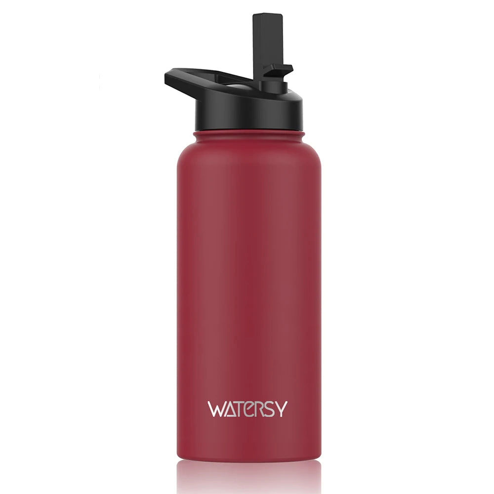 900 ml Edelstahl Thermoflasche mit Henkel – Wasserflasche für Büro, Zuhause, Outdoor & Sport