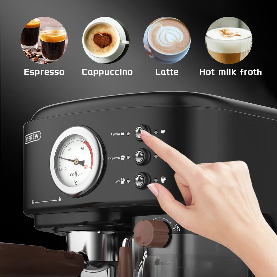 HiBREW H8A 3-in-1 Vollautomatische Kaffeemaschine – Espresso, Cappuccino &amp; Latte, 20 Bar