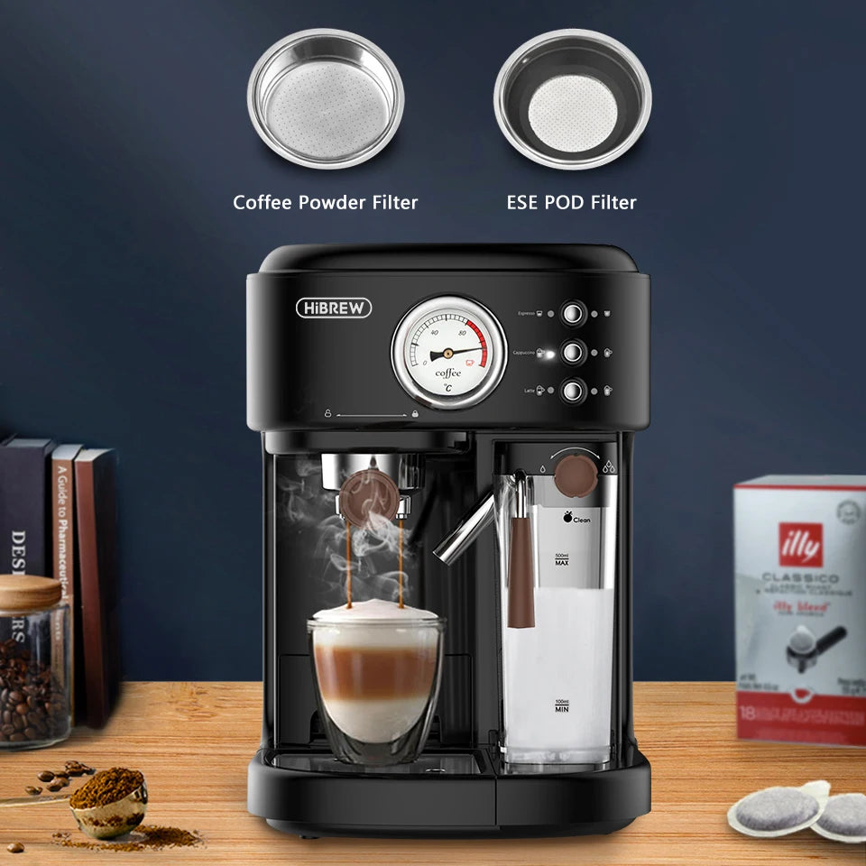 HiBREW H8A 3-in-1 Vollautomatische Kaffeemaschine – Espresso, Cappuccino &amp; Latte, 20 Bar