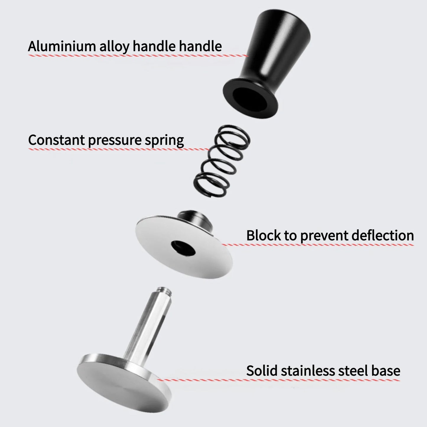 58mm 53mm 51mm Espresso Tamper Barista Coffee Tamper with Calibrated Spring Loaded Stainless Steel Tampers