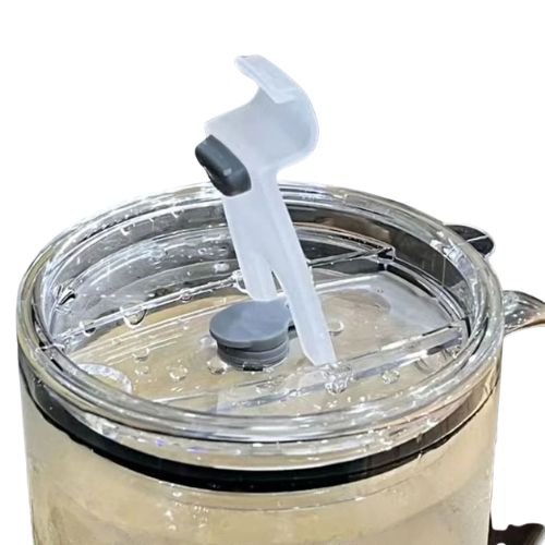 1 L Glas-Trinkbecher mit Deckel & Strohhalm – Transparente Tasse für Kaffee, Milch, Saft & Kaltgetränke – Wiederverwendbarer Glasbecher