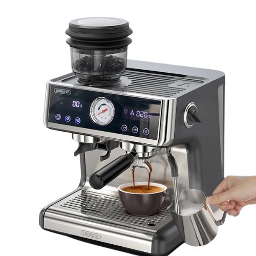 HiBREW H7A Espressomaschine mit Dual-Boiler & 20 Bar – Barista-Kaffeemaschine mit Mahlwerk & Komplettset für Zuhause & Gastro