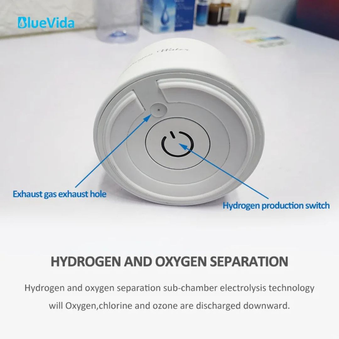 Bluevida Q8 Wasserstoffwasser Generator Tragbare H₂ Wasserkanne PEM SPE Technologie 380 ml