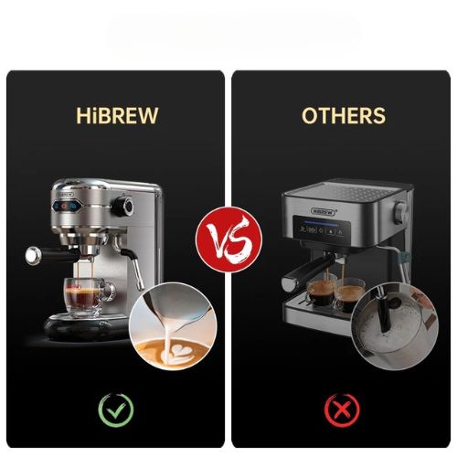 HiBREW H11 – kompakte 20 Bar Espressomaschine aus Edelstahl für ESE Pads & Kaffeepulver