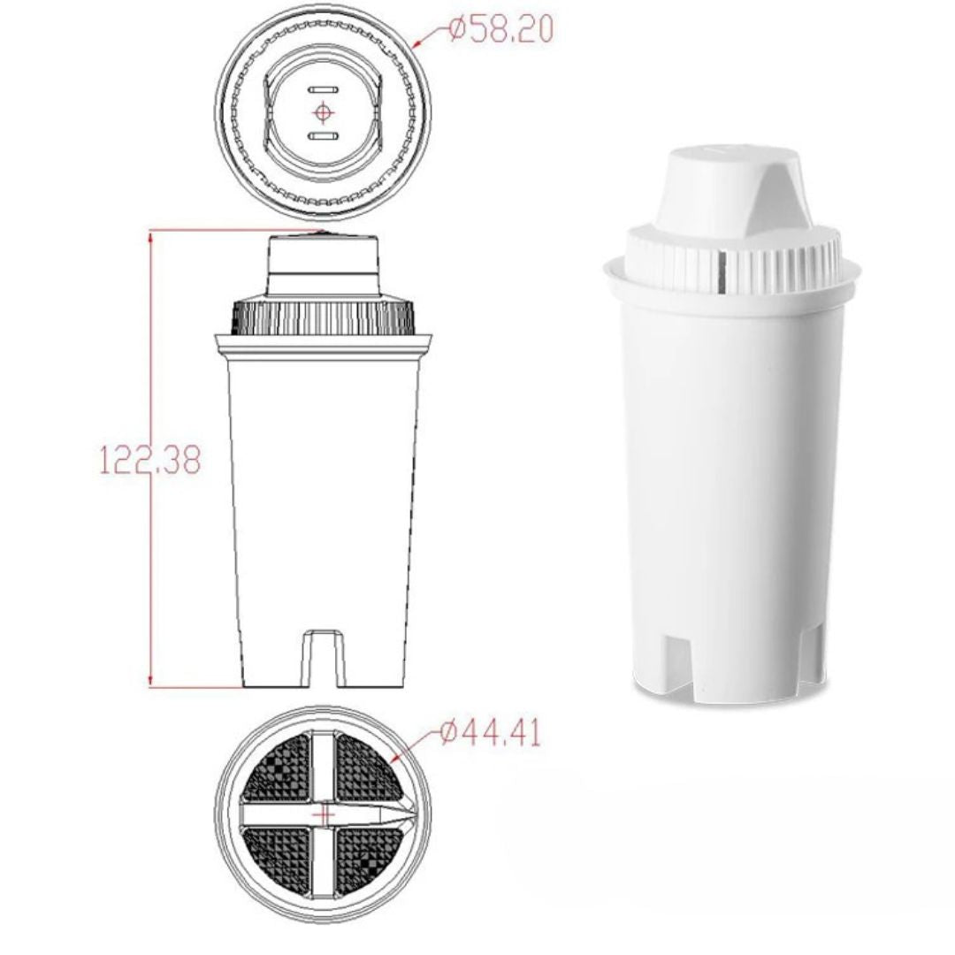 6x Alkaline Filterkartuschen – Ersatzfilter für Brita Classic | pH 8–10, antioxidativ & mineralisierend