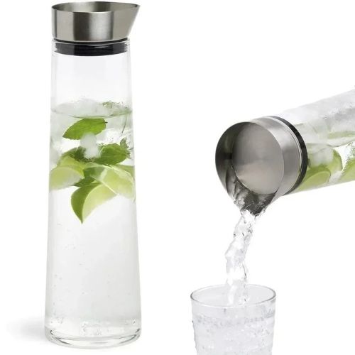 1,5 L Glaskaraffe mit Deckel für den Kühlschrank – Hitzebeständig für Wasser, Eistee, Kaffee, Saft & selbstgemachte Getränke