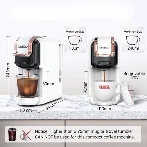 HiBREW 5-in-1 Kapsel-Kaffeemaschine Nespresso Dolce Gusto K-Cup ESE Pads Kaffeepulver